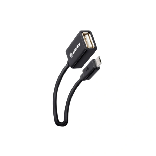 Cable Steren USB-455 / Adaptador OTG / 10 cm / Negro